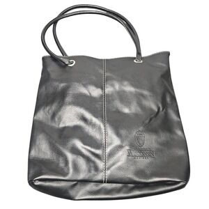 University of Wisconsin Madison Tote Bag Large Black Faux Leather Campus Minimal